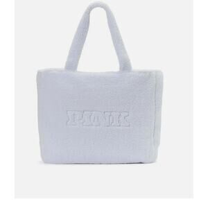 Victoria's Secret Pink Light Blue Sherpa Tote Weekender Bag
